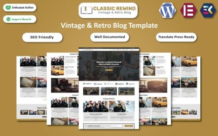 Klasik Geri Sarma - Vintage ve Retro Blog Elementor Teması