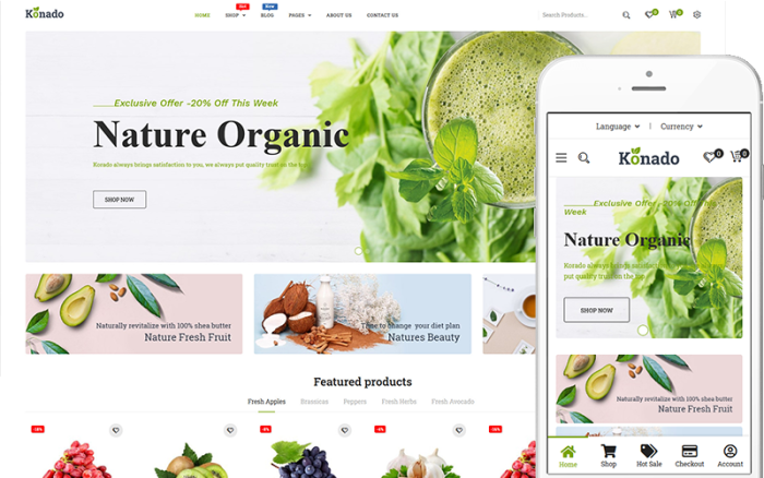Konado - Organik Gıda E-Ticaret Woocommerce Teması