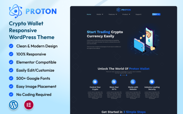 Kripto Cüzdanı Mobil Uyumlu WordPress Teması