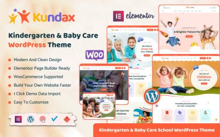 Kundax - Anaokulu Bebek Bakımı Çocukları WordPress Teması