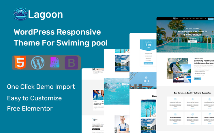Lagoon- Havuz Onarım ve Bakım Hizmeti WordPress Teması