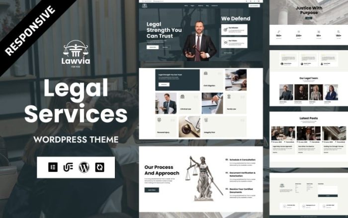 Lawvia - Hukuk Danışmanı ve Hukuk Bürosu WordPress Elementor Teması