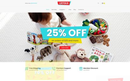 LitTOLS - Oyuncaklar ve Oyunlar Mağazası Elementor WooCommerce Teması