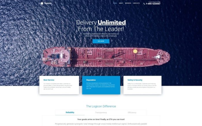 Logicon - Mobil Uyumlu Ulaşım Hizmetleri WordPress Elementor Teması