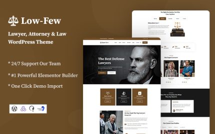 Lowfew - Avukat ve Avukat Mobil Uyumlu WordPress Teması
