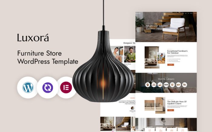 Luxora – Mobilya Ve İç Tasarım CMS Elementor Teması