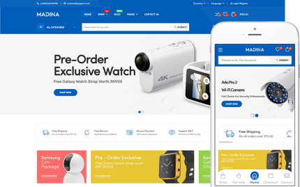 Madina - Elektronik Mağaza Woocommerce Teması