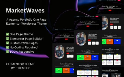 MarketWaves - Ajans Portföyü Elementor Wordpress Teması