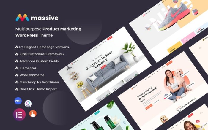 Massive - Çok Amaçlı Ürün Pazarlama WordPress Teması