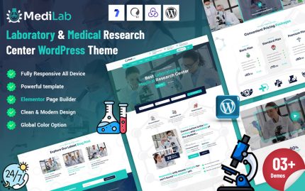 Medelab - Laboratuvar ve Tıbbi Araştırma Merkezi WordPress Teması