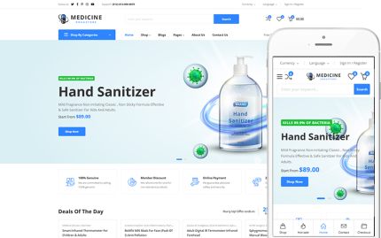 Medicine - Eczane, Medikal ve Güzellik Mağazası WooCommerce Teması