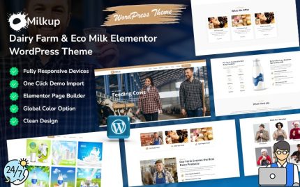 Milkup - Süt Çiftliği ve Eko Süt WordPress Teması
