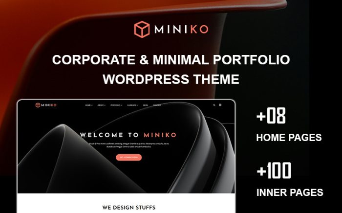 Miniko- Kurumsal ve Minimal Portföy WordPress Teması