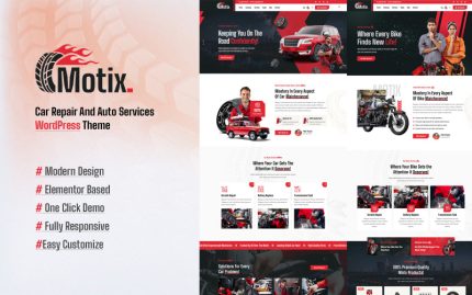 Motix - Araba Tamiri ve Otomobil Hizmetleri WordPress Teması
