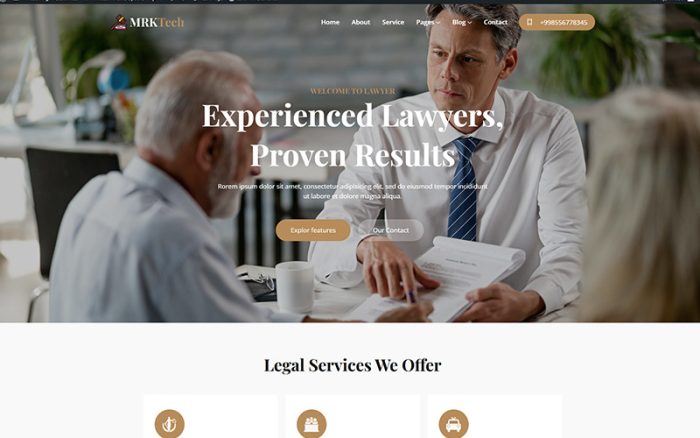 Mrktech - Avukat ve Avukat WordPress Teması