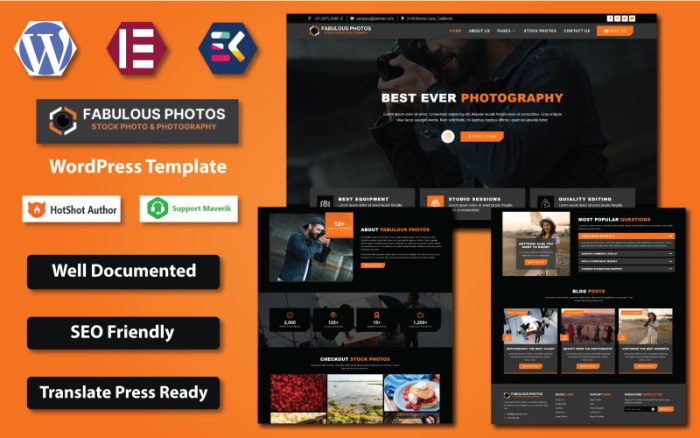 Muhteşem Fotoğraflar - Stok Fotoğraf ve Fotoğrafçılık WordPress Elementor Teması