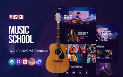 Musico - Müzik kulübü ve Akademi Çok Amaçlı WordPress Elementor Teması