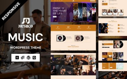Musiico - Klasik Müzik ve Orkestra Grubu WordPress Elementor Teması