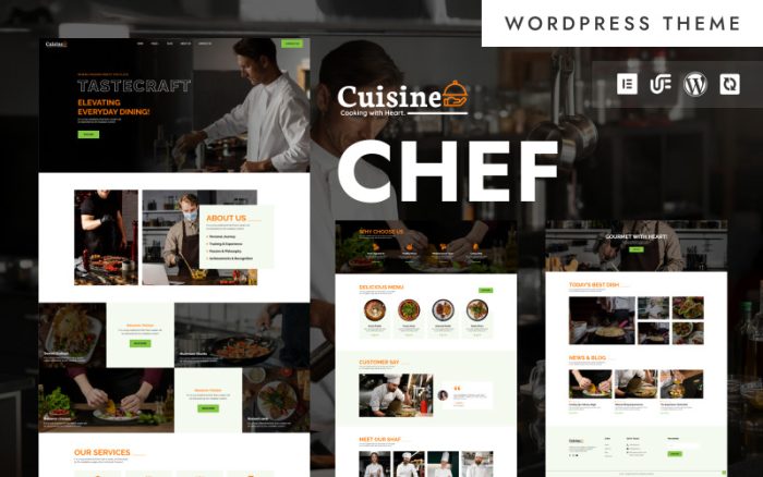 Mutfak - Kişisel Şef ve Catering WordPress Elementor Teması