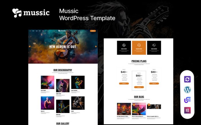Müzik - Müzik WordPress Elementor Teması