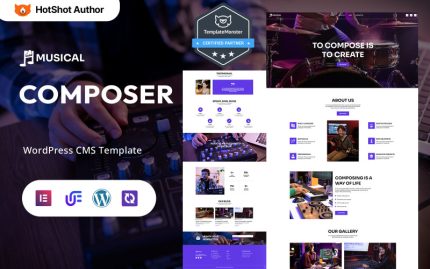 Müzikal - Besteci ve Müzik Portföyü WordPress Elementor Teması