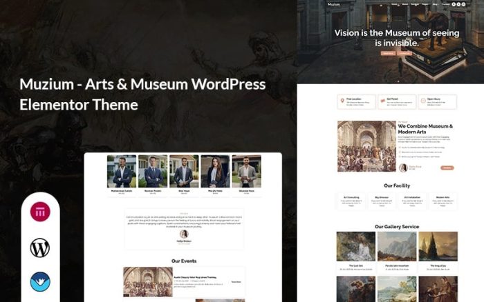 Muzium - Sanat ve Müze WordPress Elementor Teması