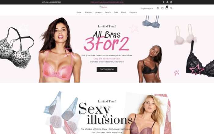 Nakes - Modern Lingerie E-Ticaret Teması