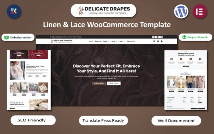 Narin Perdeler - Keten ve Dantel Moda WooCommerce Elementor Teması