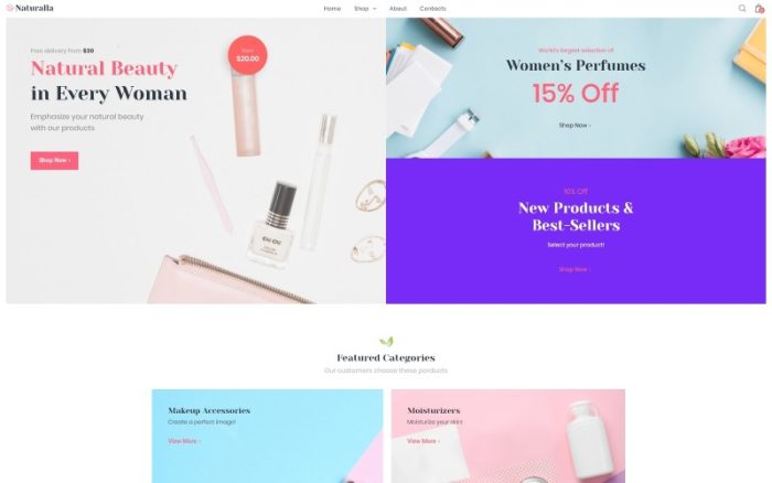 Naturalla - Modern Kozmetik Woocommerce E-Ticaret Teması