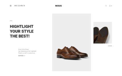 Nosus - Minimalist Ayakkabı E-Ticaret Elementor WooCommerce Teması