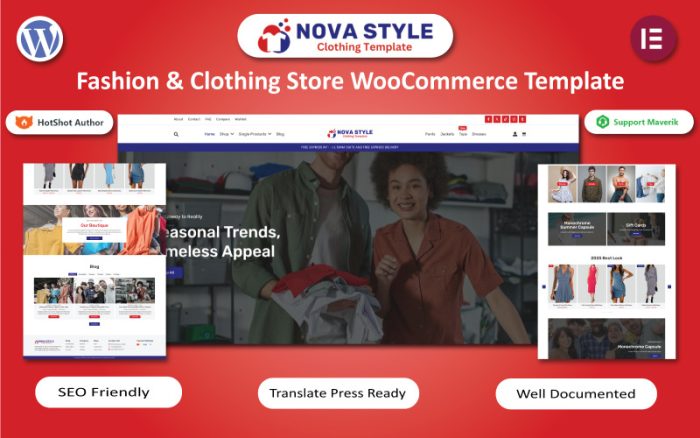 Nova Style - Moda ve Giyim Mağazası WooCommerce Elementor Teması
