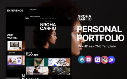 Nroha - kişisel portföy WordPress Elementor Teması