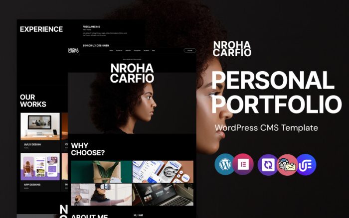 Nroha - kişisel portföy WordPress Elementor Teması