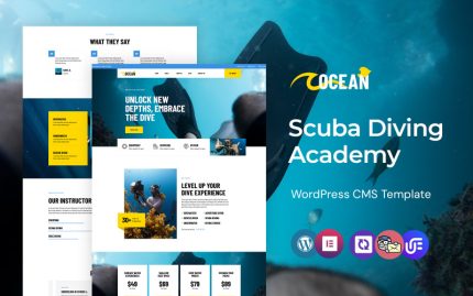 Ocean - Scuba Dalış Akademisi ve Macera WordPress Elementor Teması