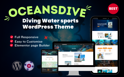 Oceansdive Scuba Su Sporları Mobil Uyumlu Dalış WordPress Teması