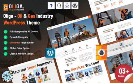 Oliga - Petrol ve Gaz Endüstrisi WordPress Teması