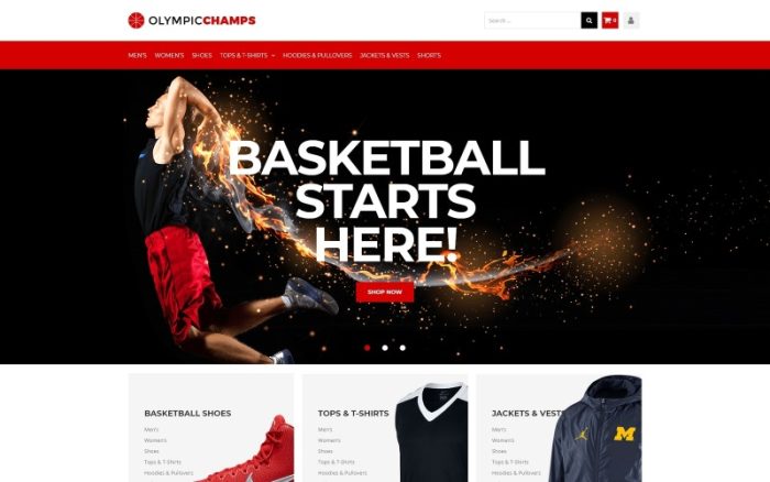 Olympicchamps - Basketbol Ürünleri Elementor WooCommerce Teması