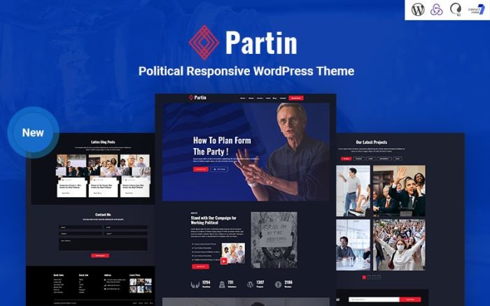 Partin - Politik Kampanya ve Mobil Uyumlu Parti WordPress Teması