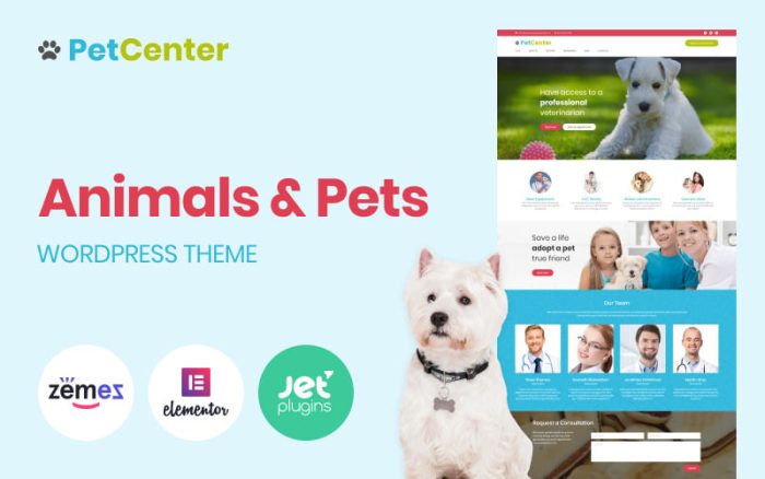 PetCenter - Mobil Uyumlu Hayvanlar ve Evcil Hayvanlar WordPress Teması