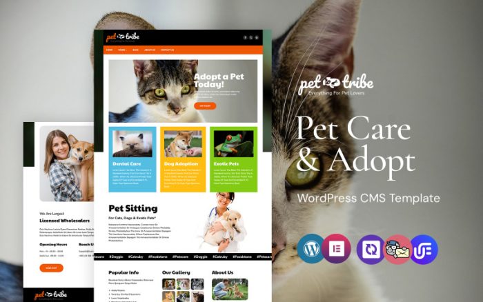 Pettribe - Evcil Hayvan Bakımı ve Evlat Edinme Merkezi WordPress Elementor Teması