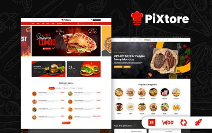 PiXtore - Pizza ve Restoran Modern WooCommerce Teması
