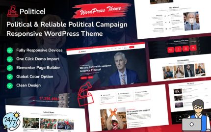 Politicel - Politik ve Güvenilir Politik Kampanya Mobil Uyumlu WordPress Teması