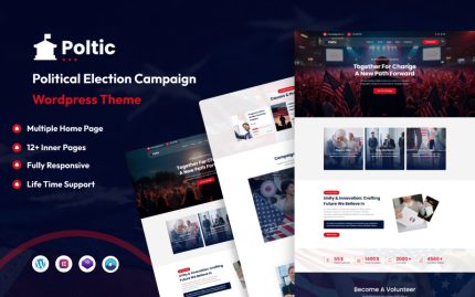 Poltic - Politik, Seçim Kampanyası ve Parti Adayı WordPress Teması