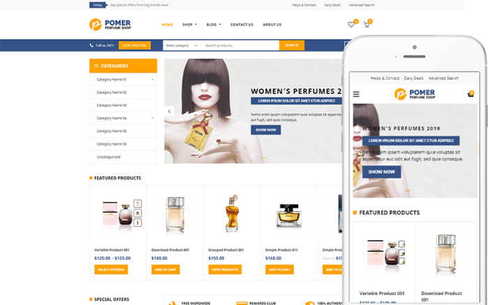 Pomer - Parfüm Mağazası WooCommerce Teması