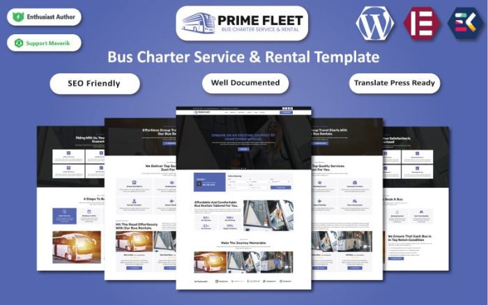 Prime Fleet - Otobüs Kiralama Hizmeti ve Kiralama Elementor Teması