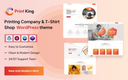 PrintKing – Matbaa Şirketi ve Tişört, Matbaa WordPress teması