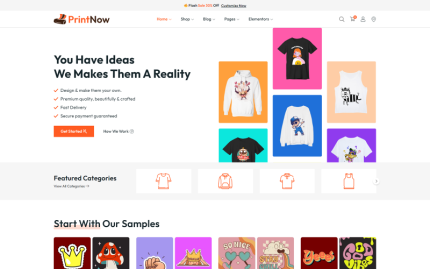 PrintNow - Matbaa ve Özel Tişört Tasarım Teması