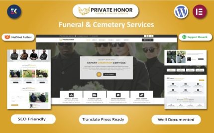 Private Honor - Cenaze ve Mezarlık Hizmetleri WordPress Elementor Teması