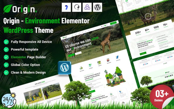 Qrigin - Çevre Elementor WordPress Teması