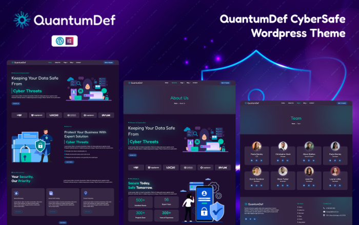 QuantumDef – Siber Güvenlik ve Veri Koruma WordPress Teması